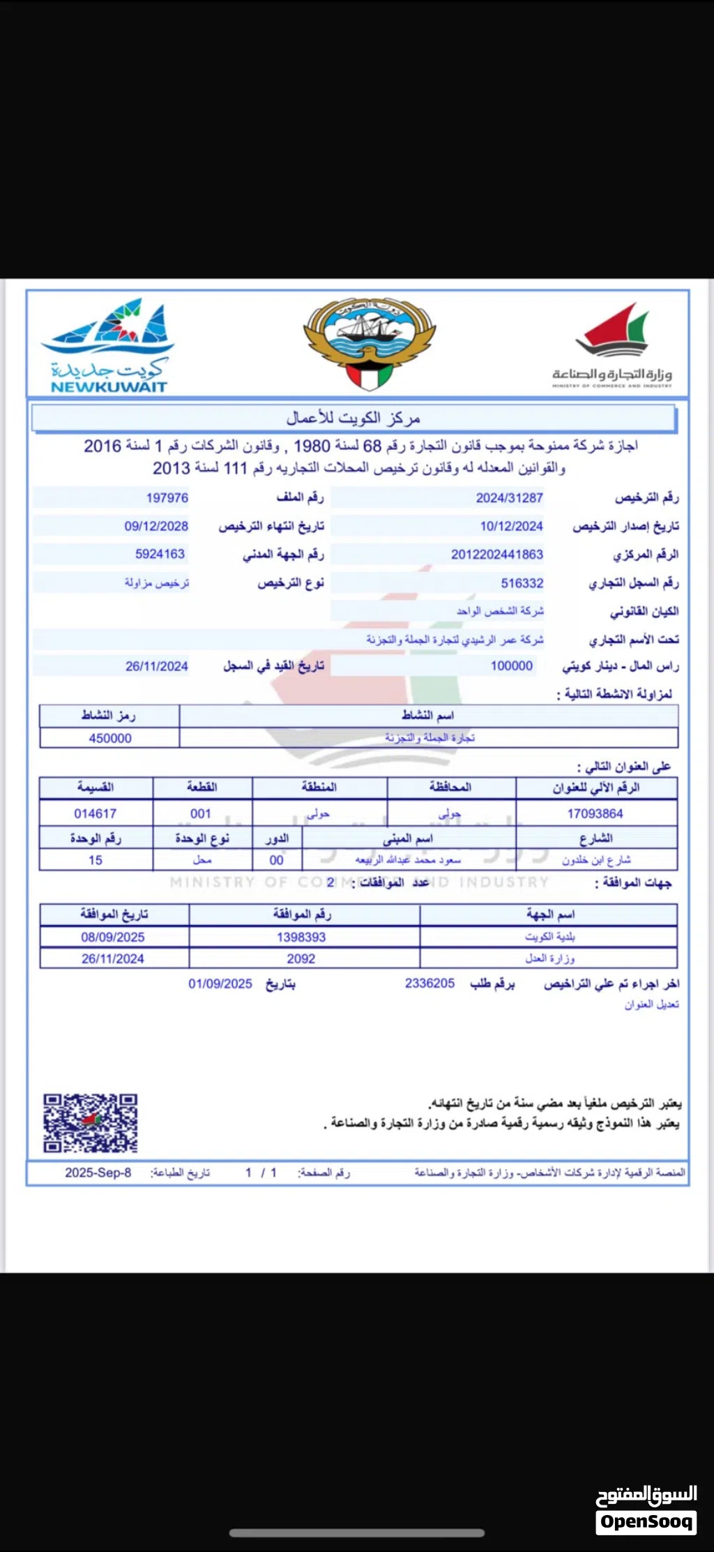 رخصة تجارية فعالة للبيع
