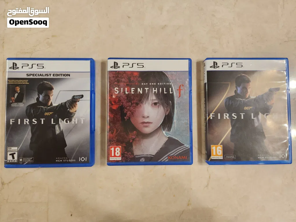 للبيع لعبة العميل 007 Ps5 نسخة امريكية ونسخة اوروبية ولعبة سايلنت هيل نسخة اوروبية