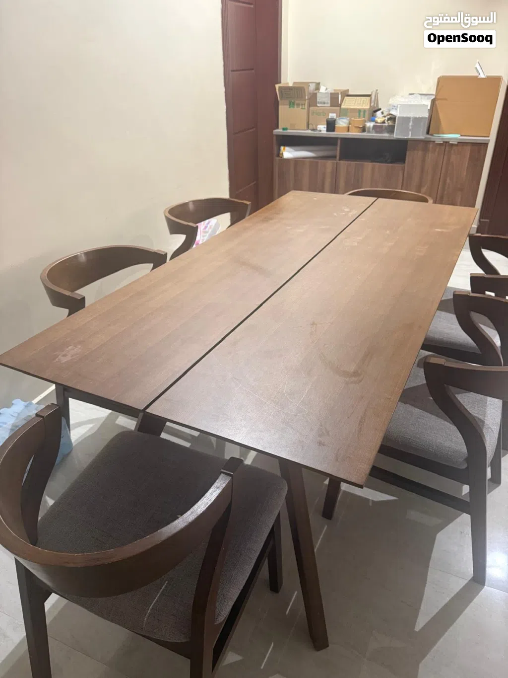 طاولة طعام مع 6 كراسي من أبيات