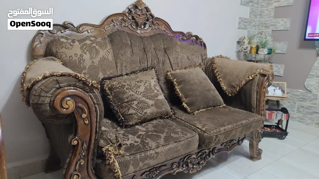 طقم كنب 9 مقاعد خشب زان