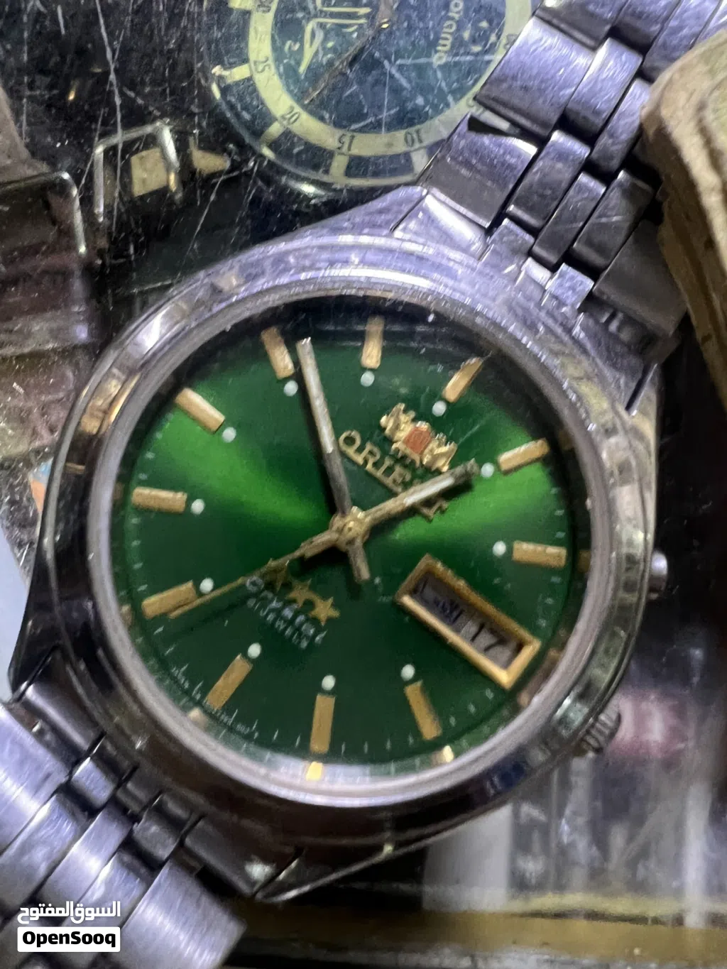 Vintage Orient Crystal Automatic Watch: 21 Jewels, Green Dial, Japan Made ساعه اورينت موديل كريستال