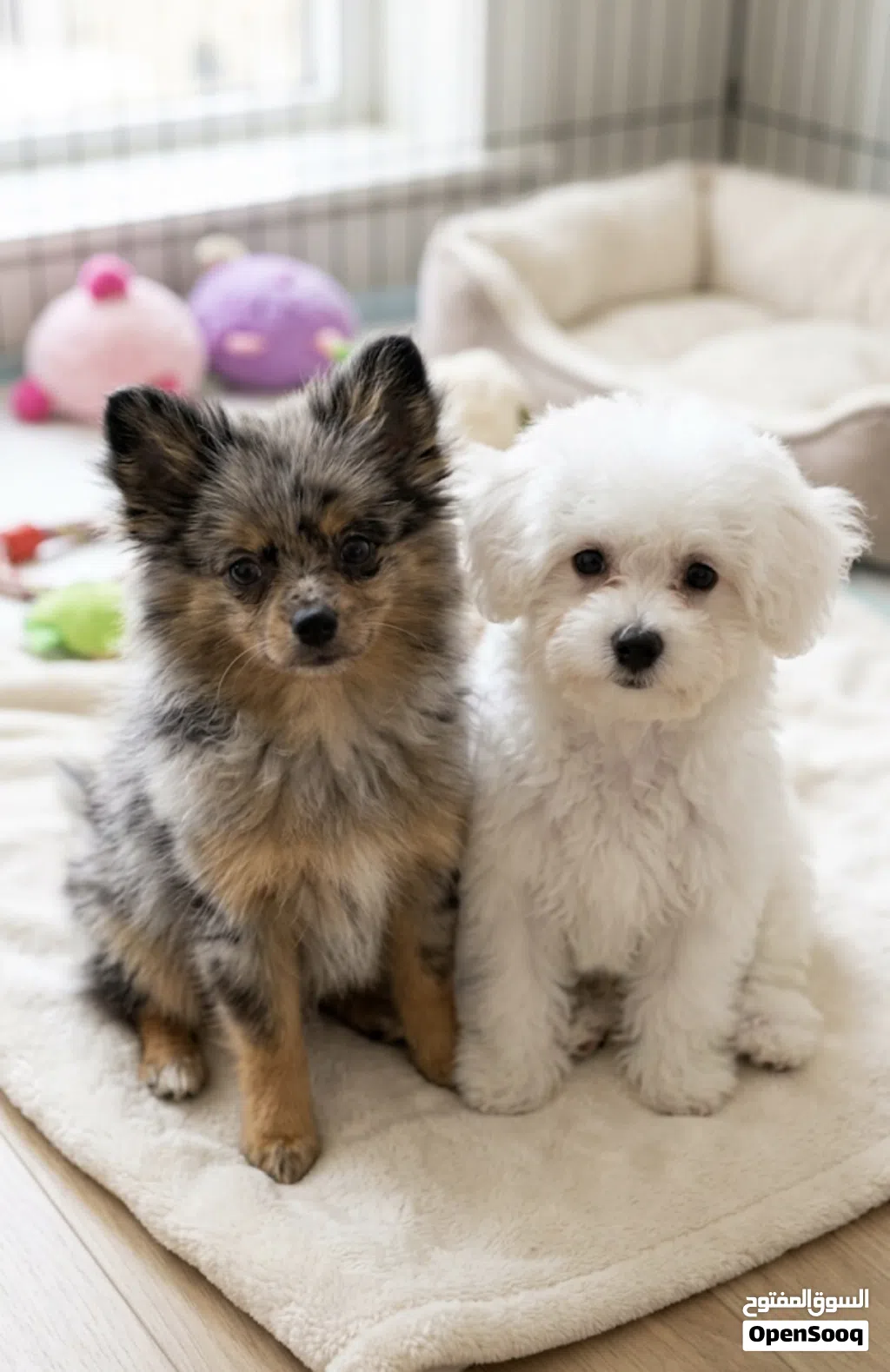 Bichon and pom بيشون فريز و بومرينين يحبون يلعبون ويوصخون ع البادز الواحد2500وقابل التفاوض للجاد