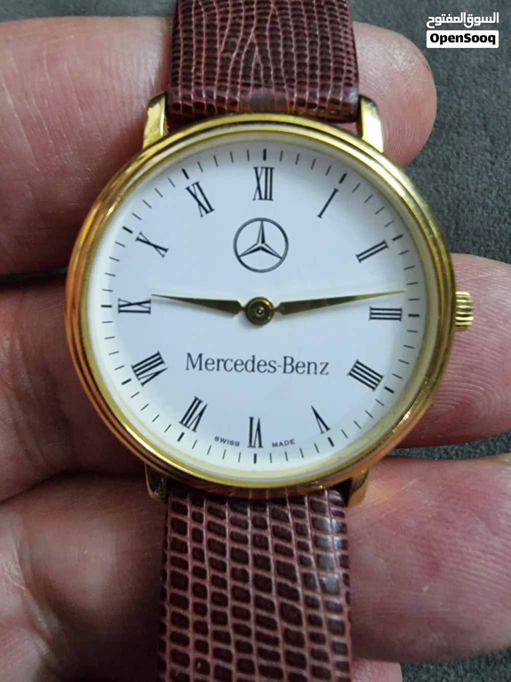 ساعة مرسيدس بنز سويسري مطلي ذهب Mercedes Benz
