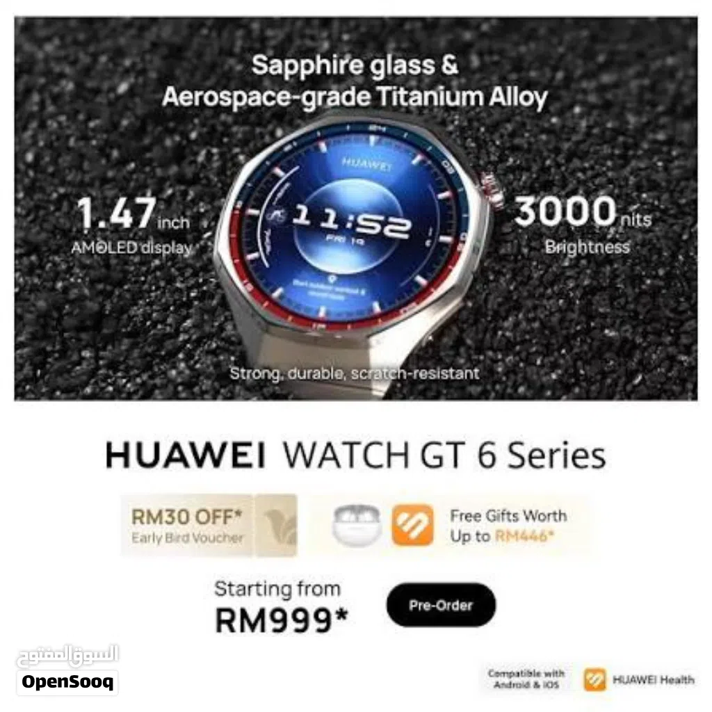 HUAWEI WATCH GT 6 Pro Titanom