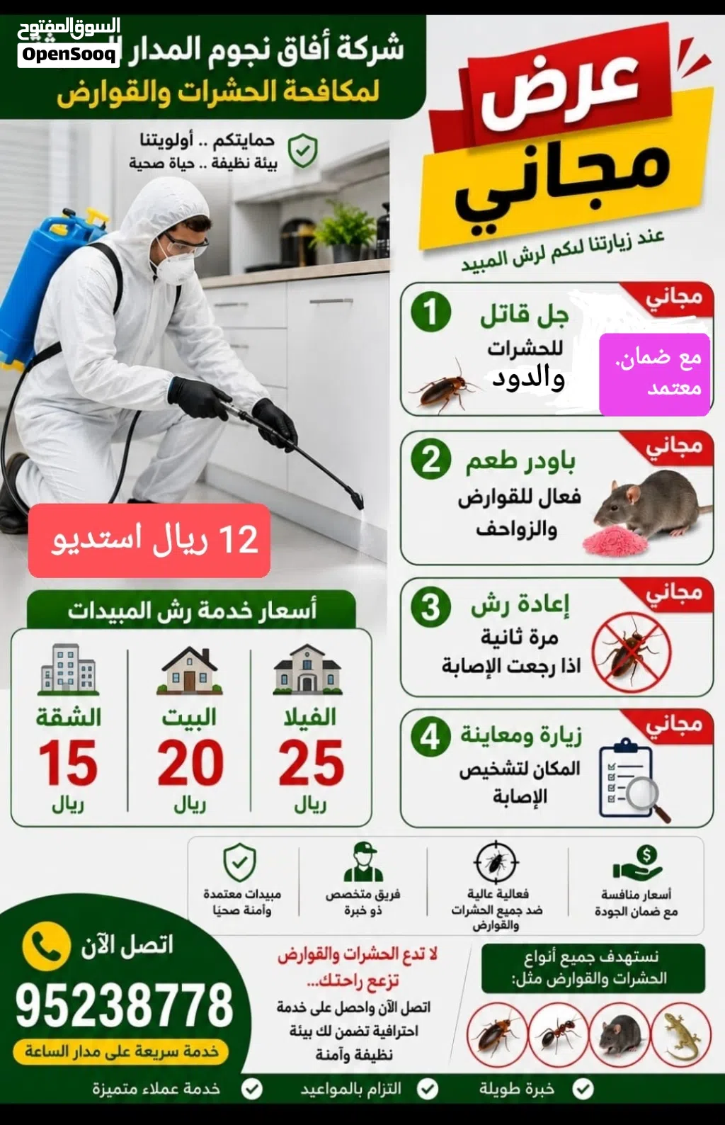 مكافحة الحشرات والقوارض وتنظيف المباني
