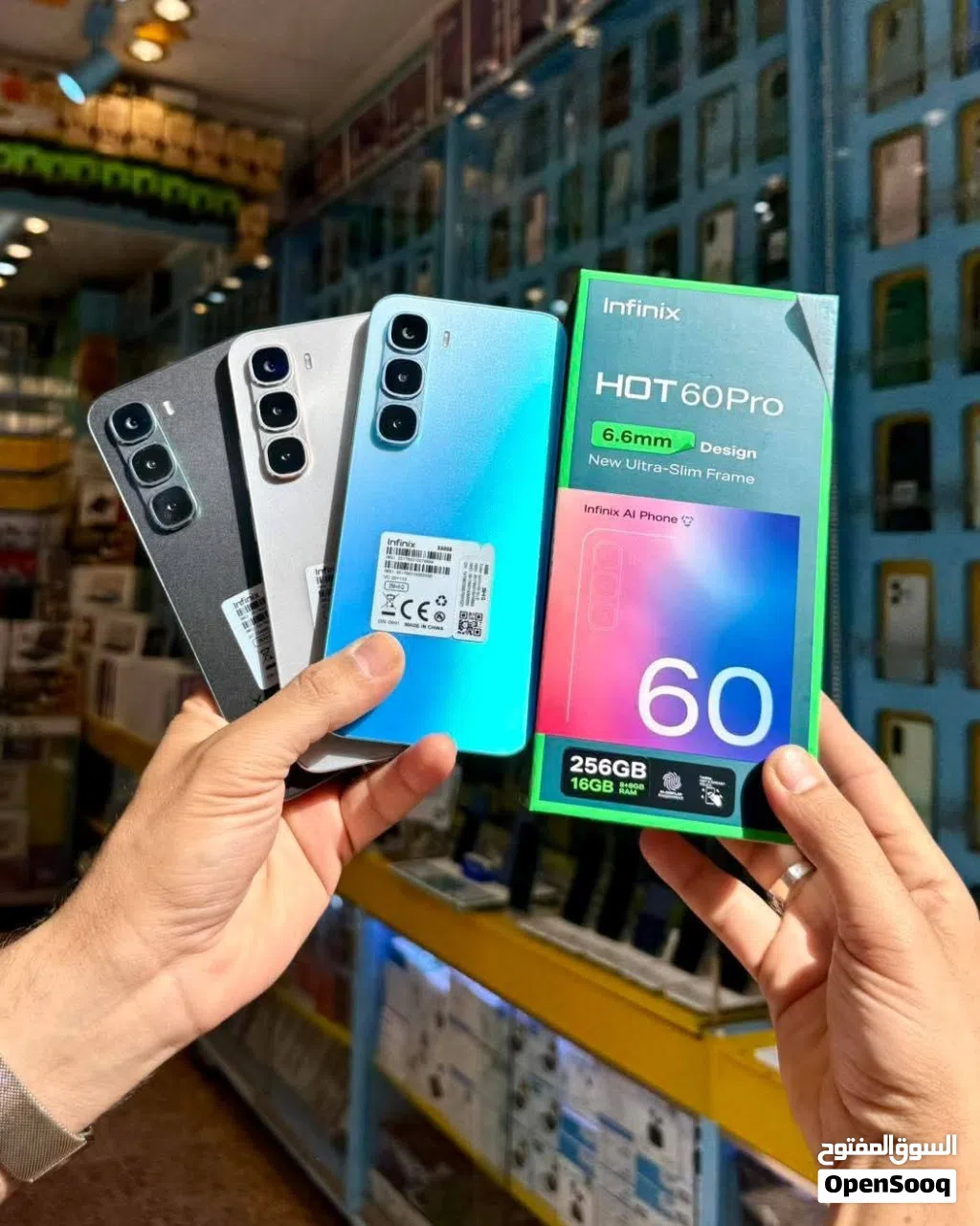 اينفينيكس هوت 60 برو مستعمل بحالة الوكالة مع الكرتونة 256 جيجا 16 رام