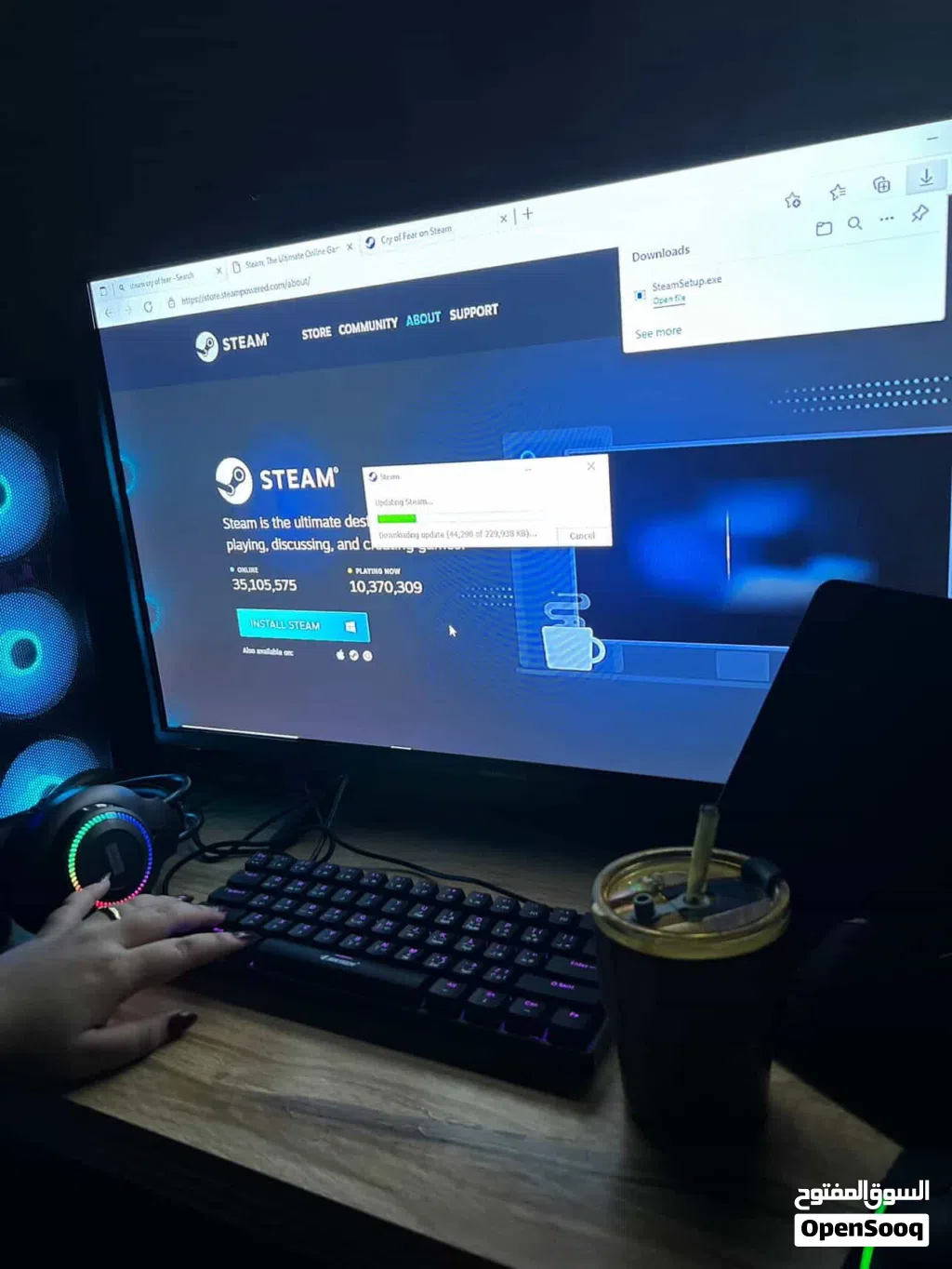 pc مع كامل ملحقات واشتراك ستيم 14 شهر