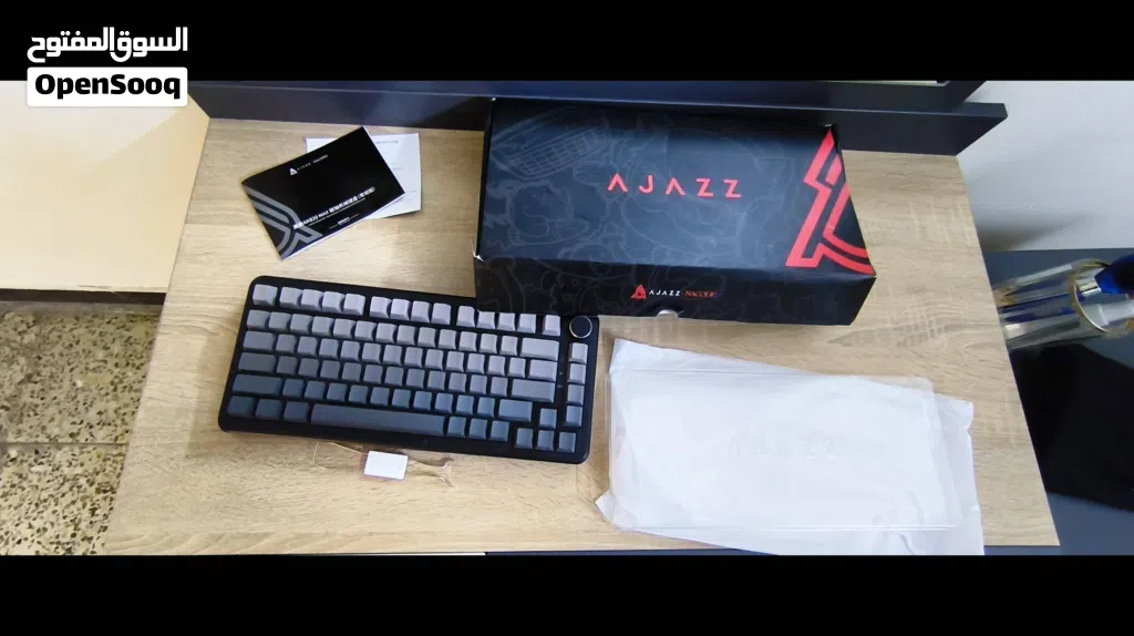 كيبورد ajazz ak 820 max he المدرج باللون الرصاصي الفخم (نادر جدا),