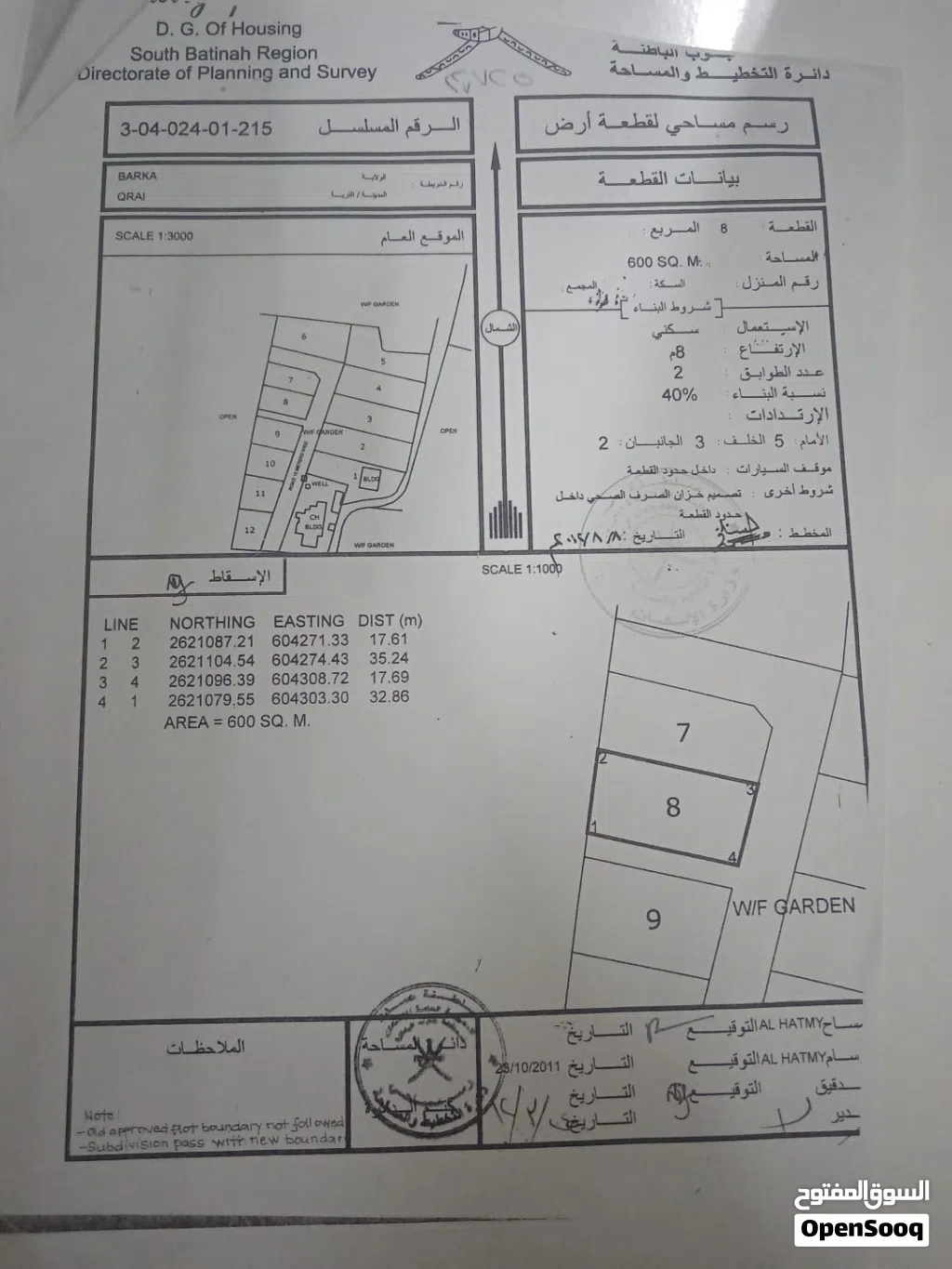 فرصه ذهبية موقع ممتاز في بركاء منطقة قري