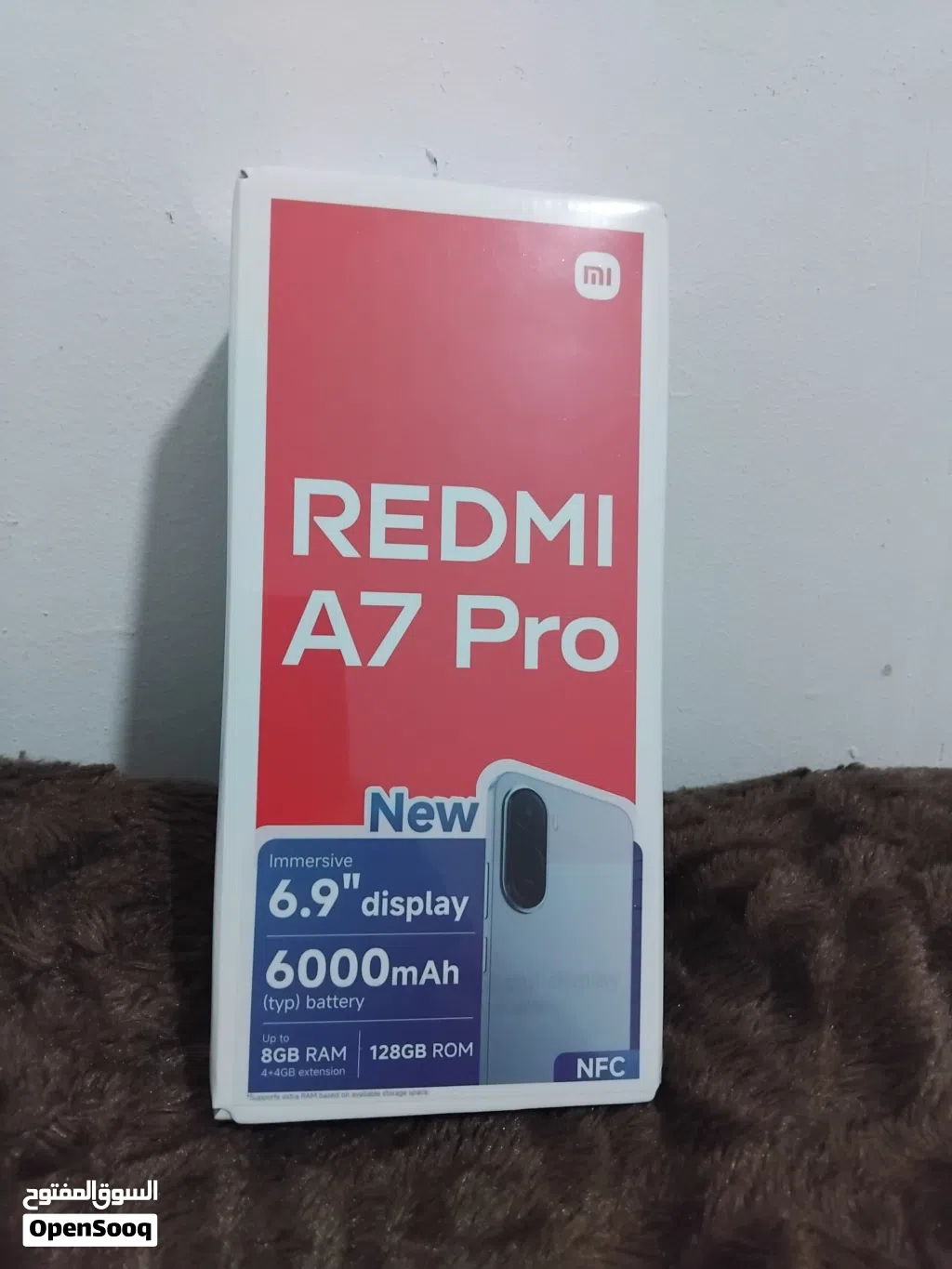 redmi A7 pro جهاز جديد مسكر بالكرتونة 128 جيجا ذاكرة داخلية 4 جيجا رام بطارية 6000