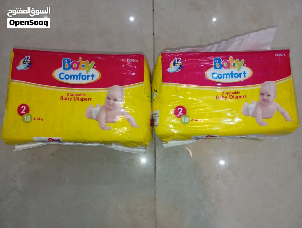 Baby Comfort Disposable Diapers Size 2 (3–6 kg) – 18 Pieces – New