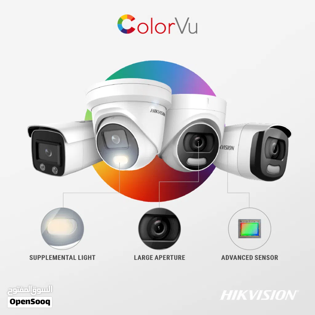 كاميرات المراقبة من #Hikvision كاميرات مراقبة عدد4 داخلية/خارجية 2mp ليلي نهاري ملونة_ HD