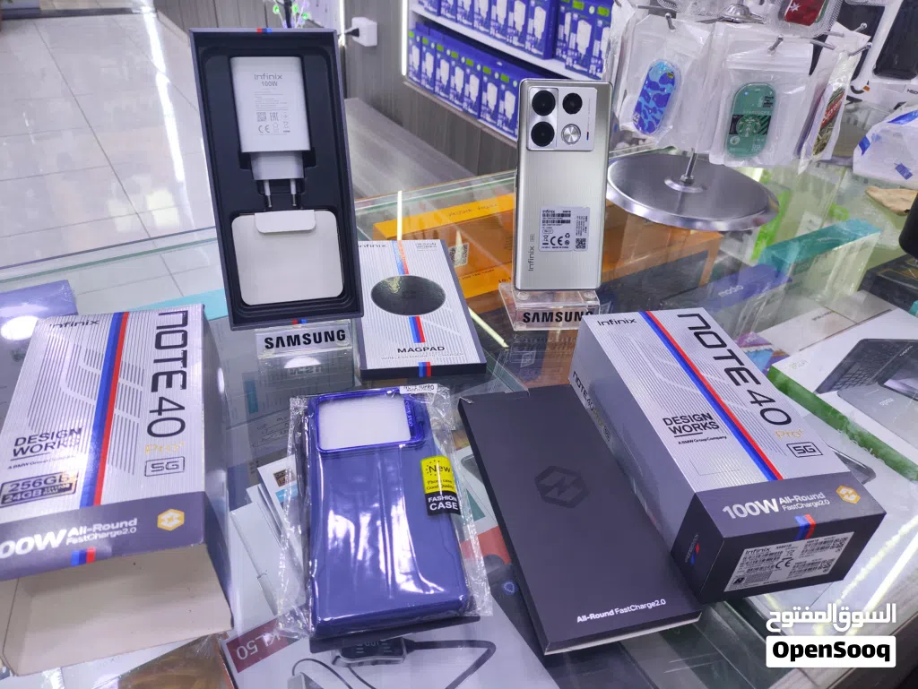 الاحديث note 40 pro plas تيتانيوم جيجا 256 رام 24 معه كامل اغراضو الاصلية متوفر توصيل