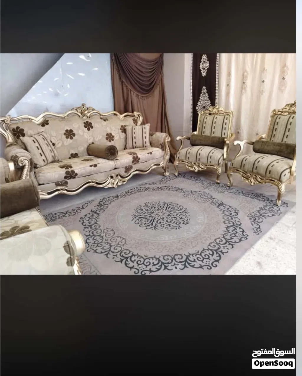 طقم كنب تفصيل خشب زان 7مقاعد 220دينار اربد