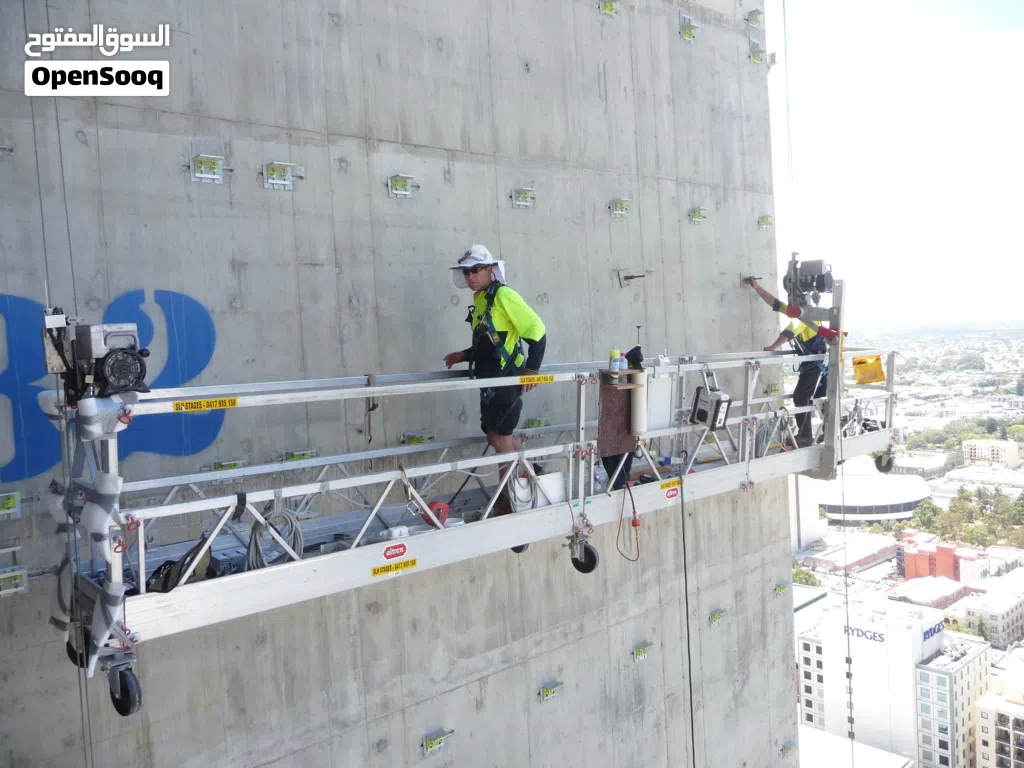 Hanging platforms for Sale and Rent منصات معلقة لأعمال الصيانة والدهان والبلاستر على جدران المباني