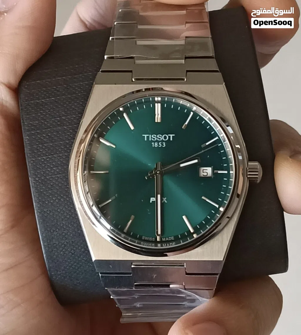 ساعة تيسوت جديده رجاليه الاصليه TISSOT NEW PRX 40mm green dail original