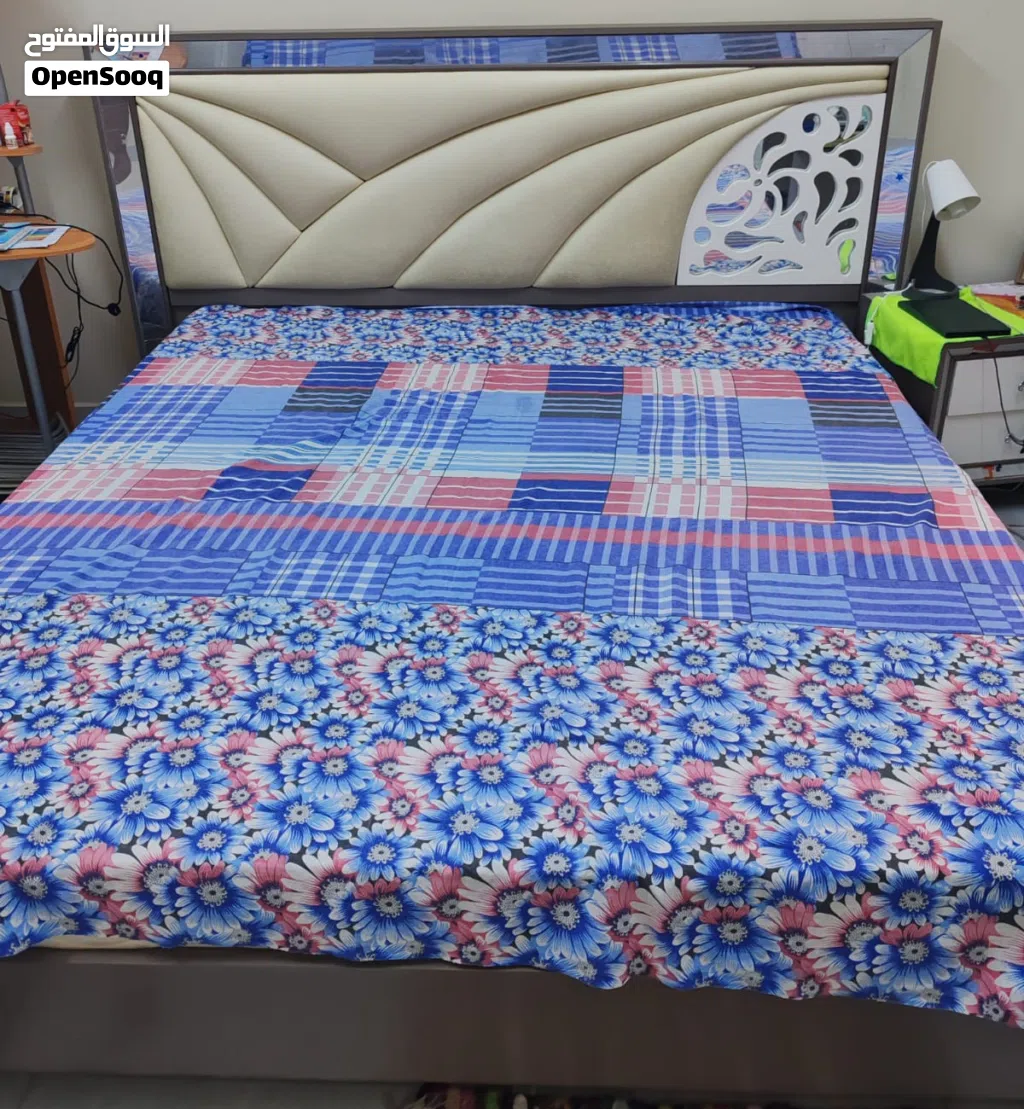 King Size bed with RAHA mattress,Wardrobe and 2 side tables & Dressing Table with Center table.
