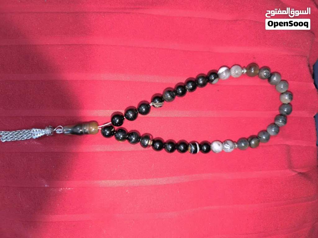 مسبحة عقيق أصلي 33 حبة للبيع