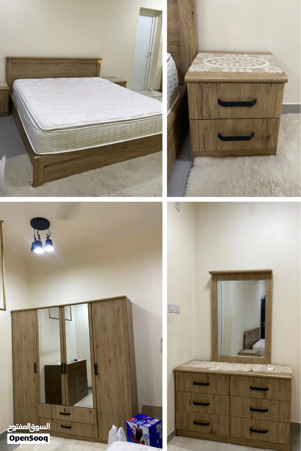 Queen size bad2 side table cupboard dressing table all these only 85 OMR