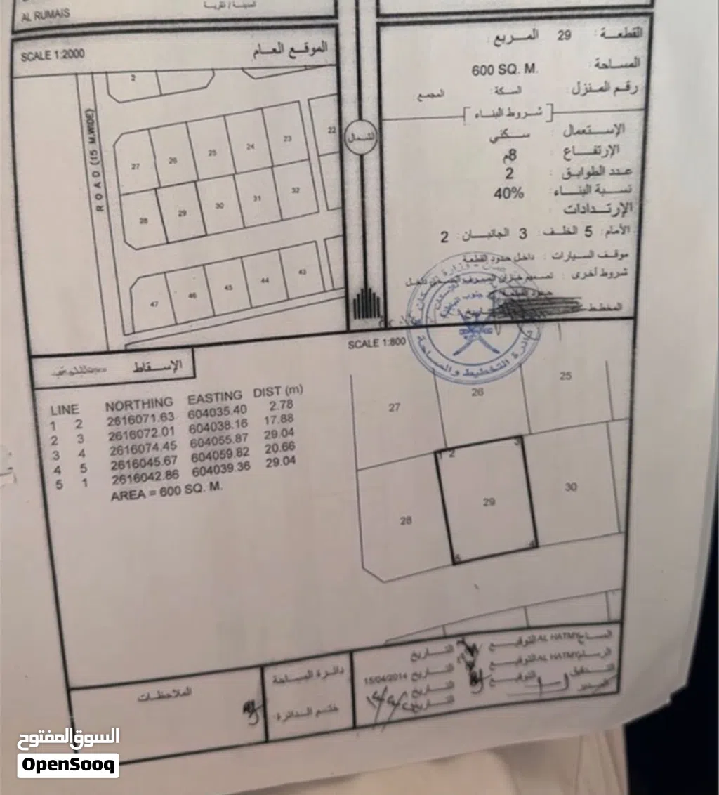 ارض في بركاء الرميس