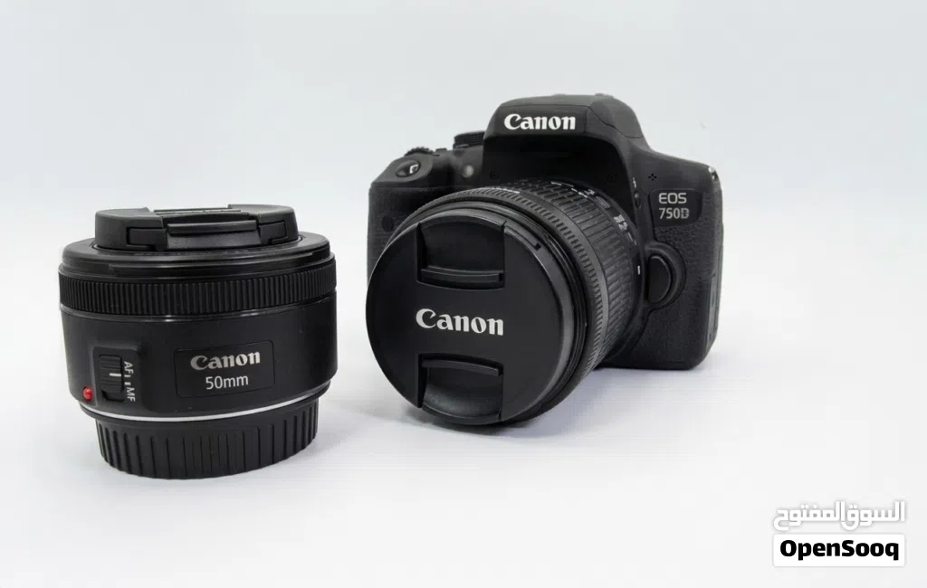 canon 750D مع عدة ملحقات اقرأ الوصف