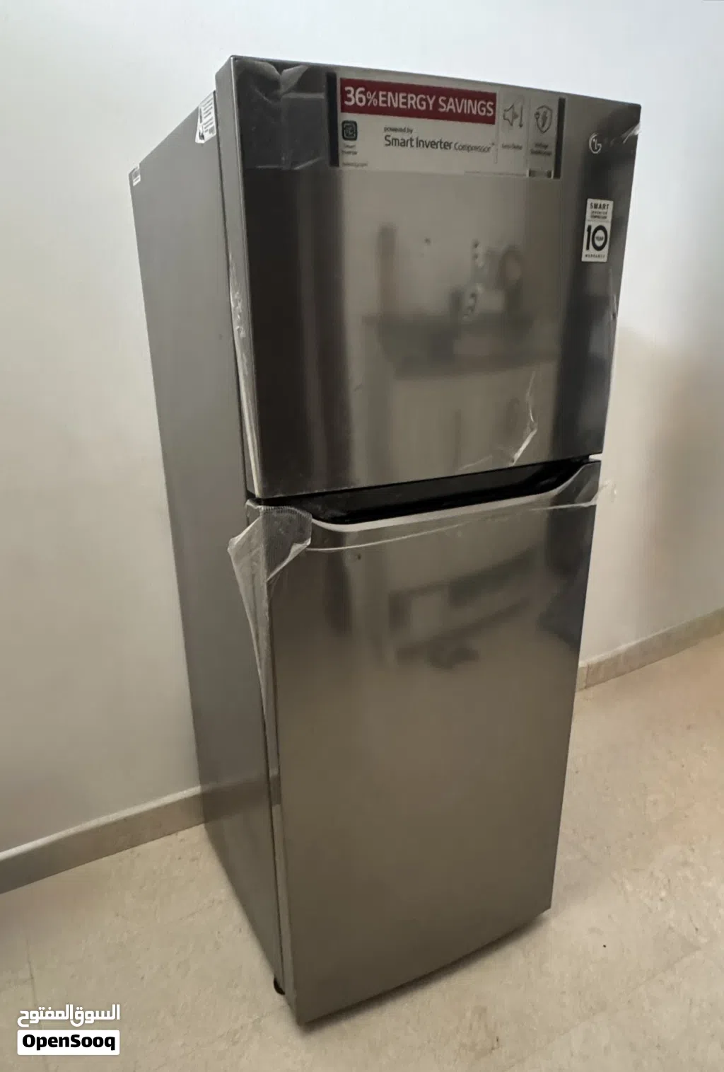 LG Top Mount Fridge 234L Platinum Silver ثلاجة إل جي ذات باب علوي، سعة 234 لتر، لون فضي بلاتيني