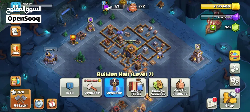 حساب كلاش اوف كلانس town hall12 builder hall 7 سعر 15 قابل للمفاوضه