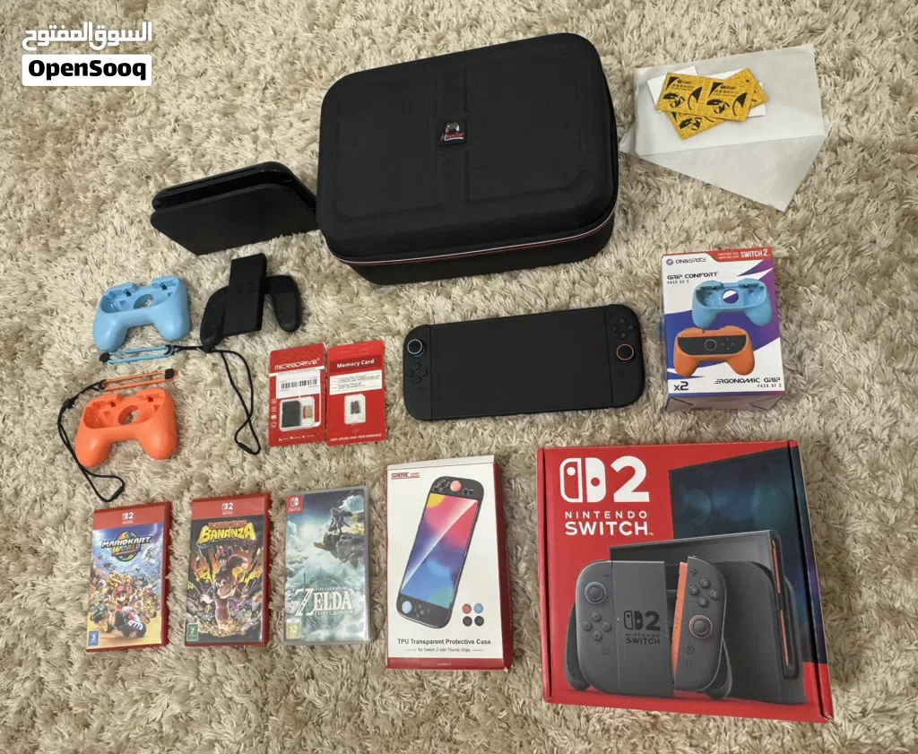 Nintendo Switch 2 طقم كامل جاهز مع ألعاب وإكسسوارات وضمان ضروري تقرأ الوصف