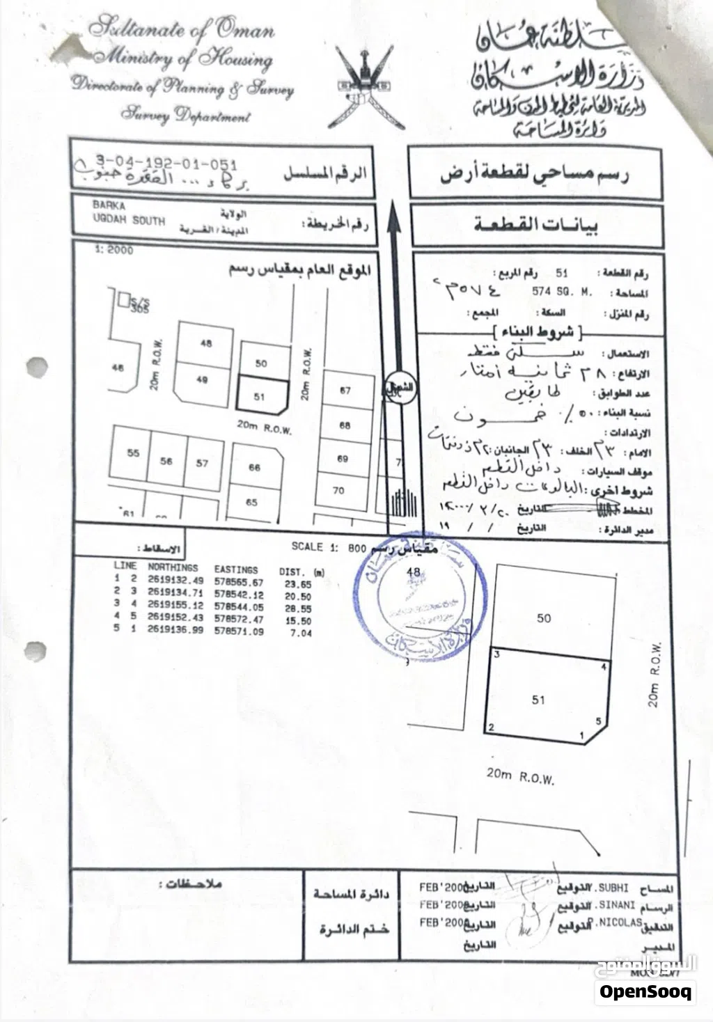 للبيع أرض سكنية مميزة – بركاء / العقدة جنوب