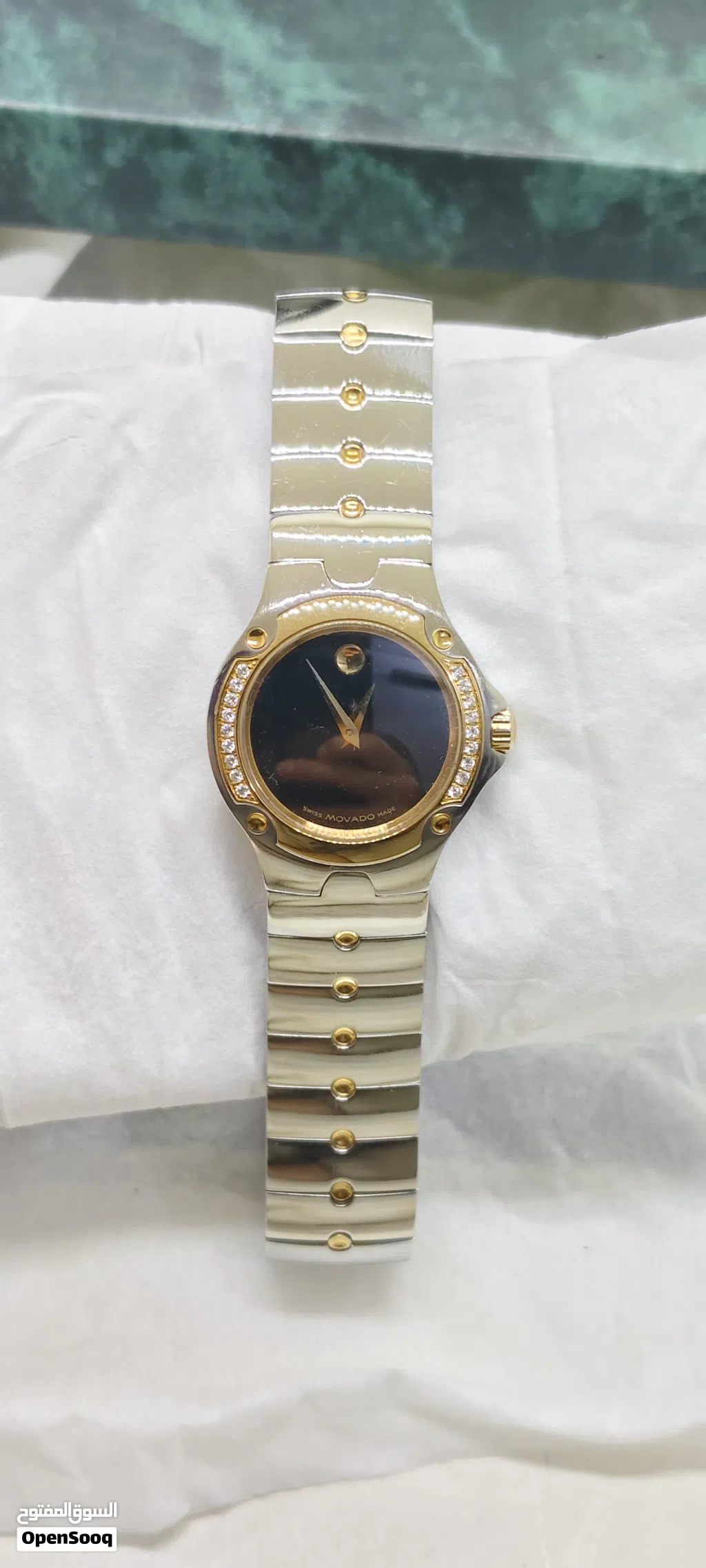 Movado Ladies SE Classic Sport Edition Diamond Bezel Sapphire Crystal Stainless Steel and Gold