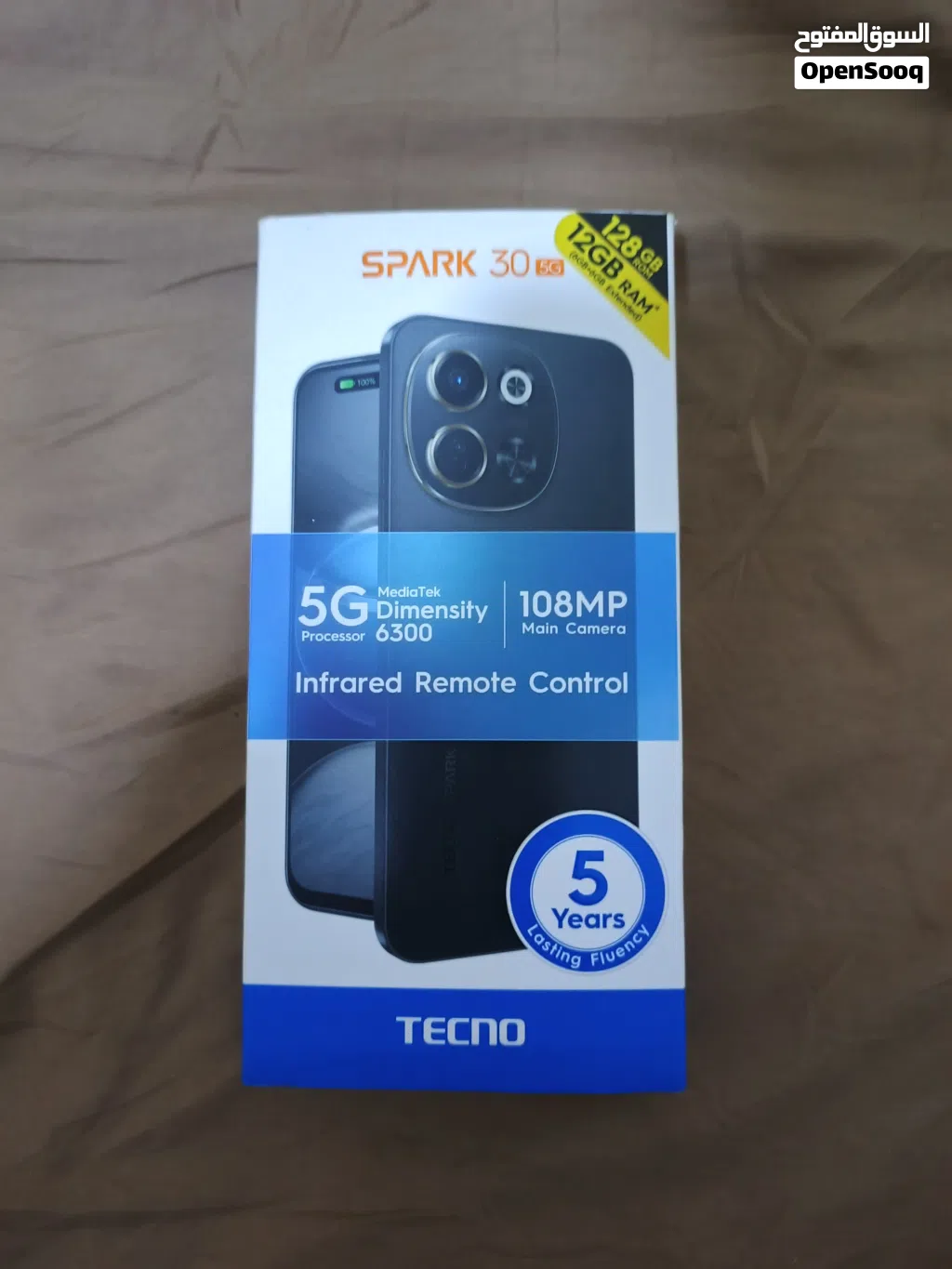 هاتف تكنو spark 30 5g مستعمل شبه جديد بحالة الوكالة للبيع