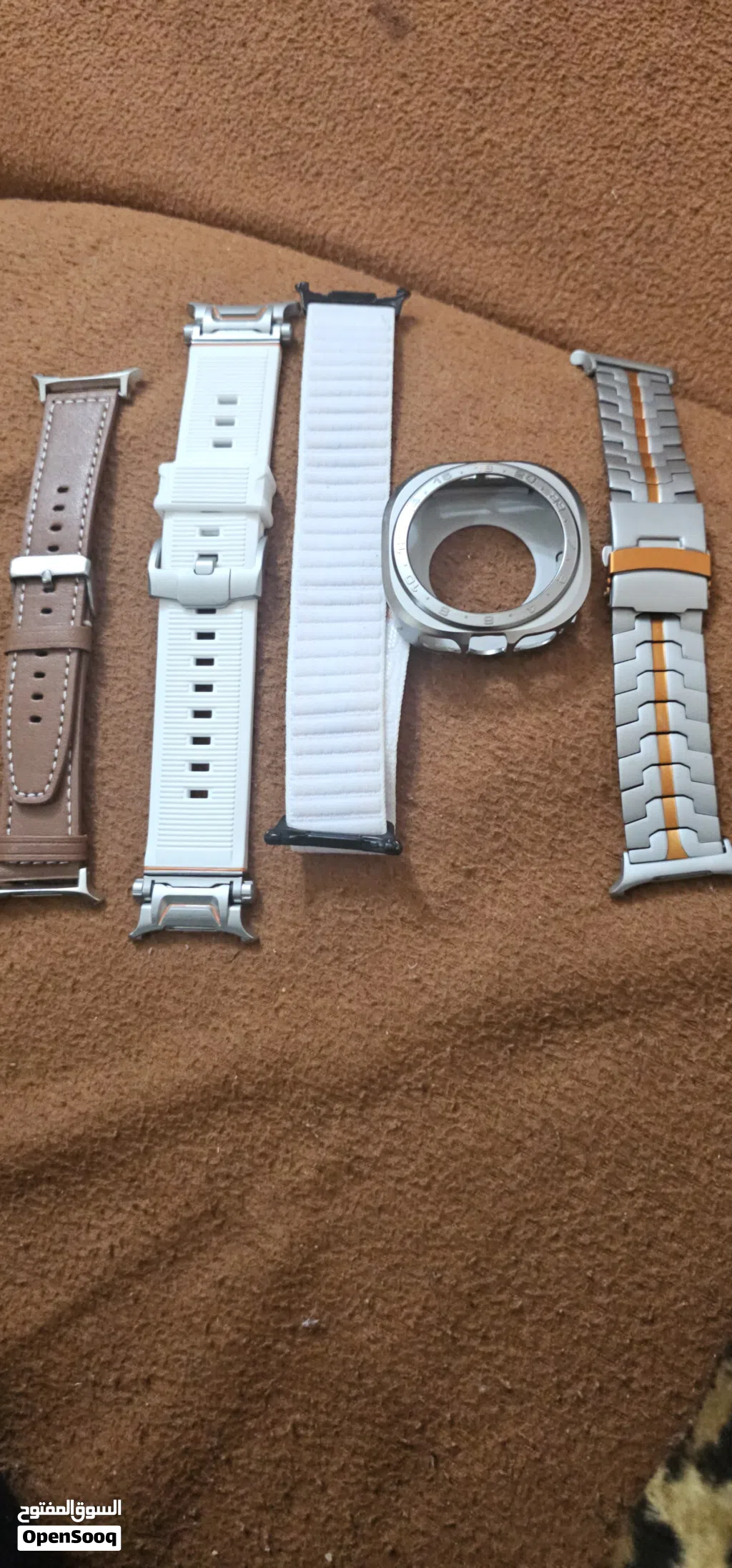 galaxy watch ultra straps leather titanium