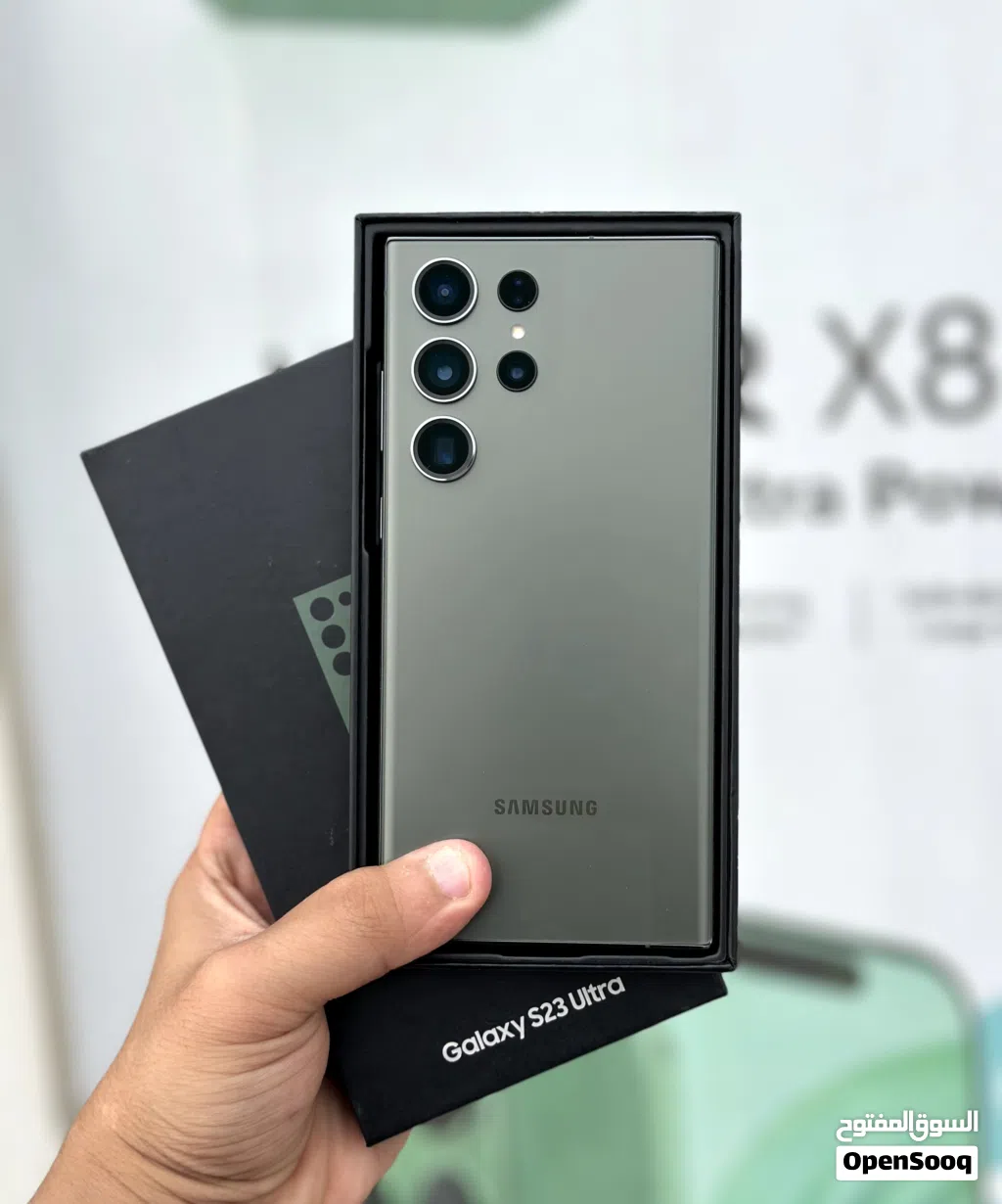 بأقل سعر : Samsung S23 ultra 256gb الهاتف بحالة الوكالة نظيف جدا بدون أي مشاكل مع ملحقاته و ضمان
