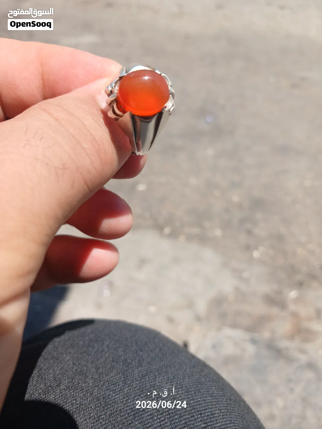 خاتم فضة 925صياغة يدويه