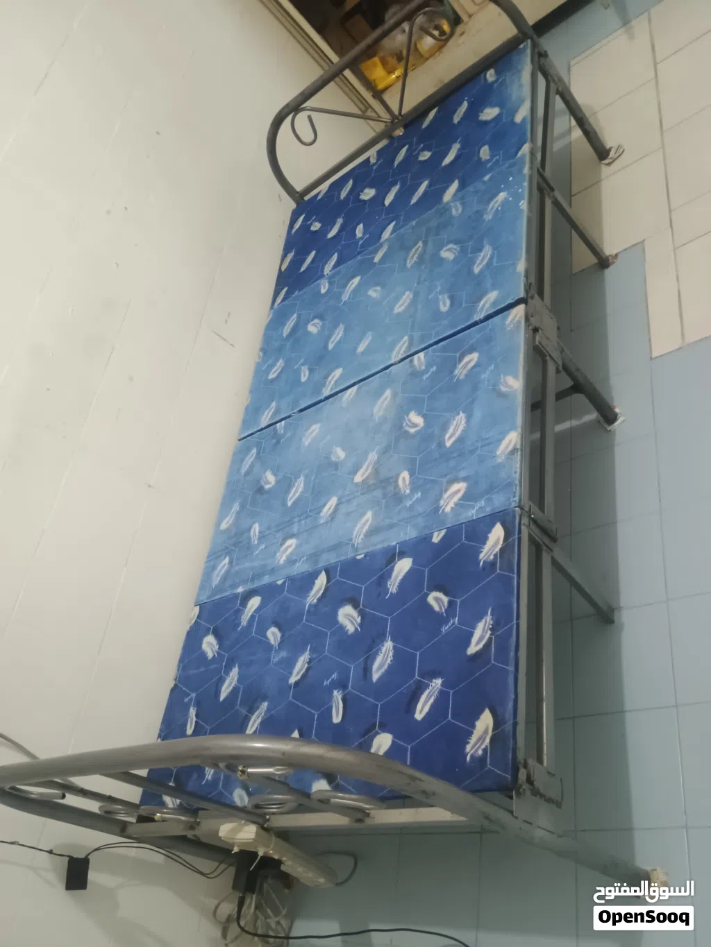 Single Metal Bed with Mattress