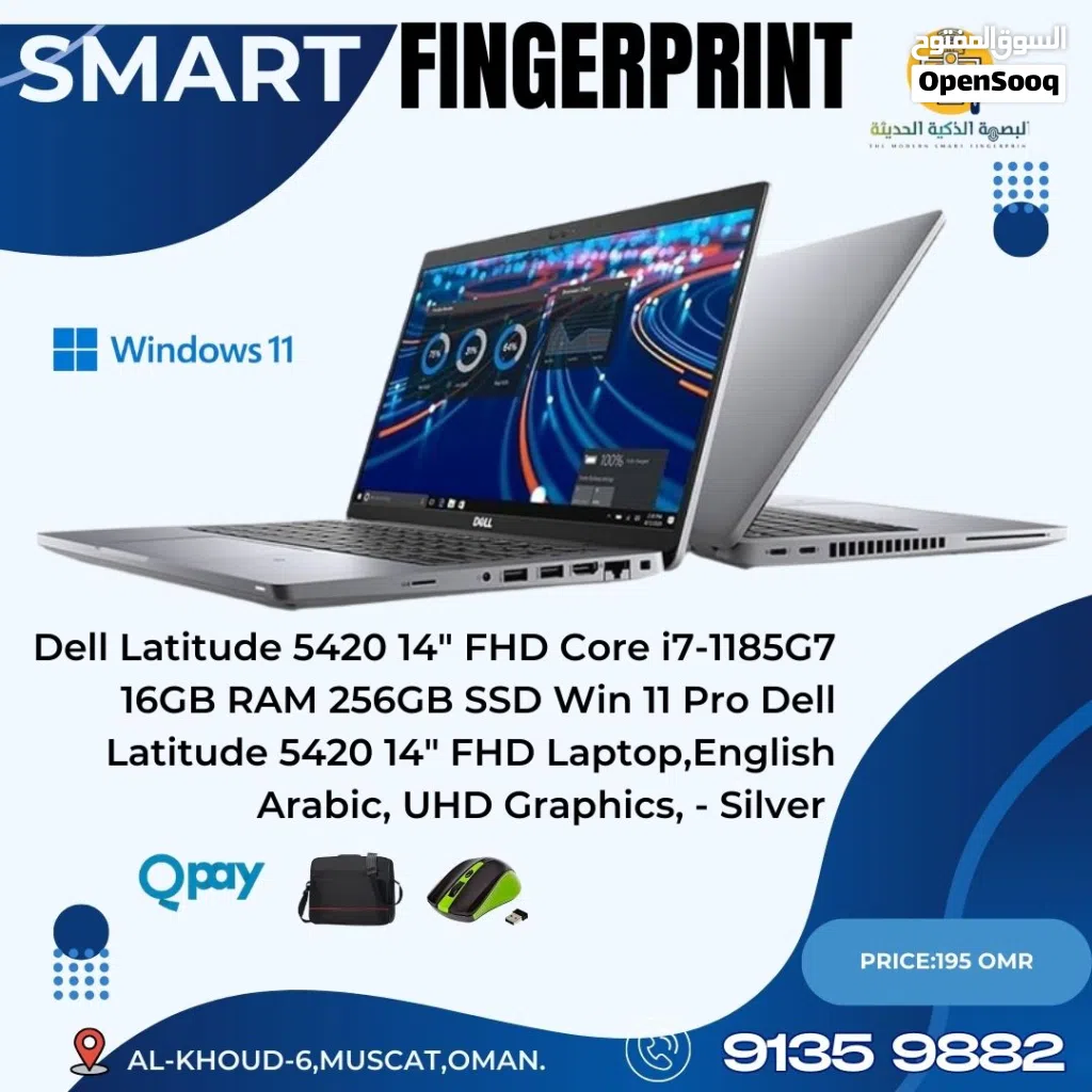 Dell Latitude 5420 14" FHD Laptop, Intel Core i7-1165G7 CPU, 3.00Ghz, 16GB Ram, 256 GB