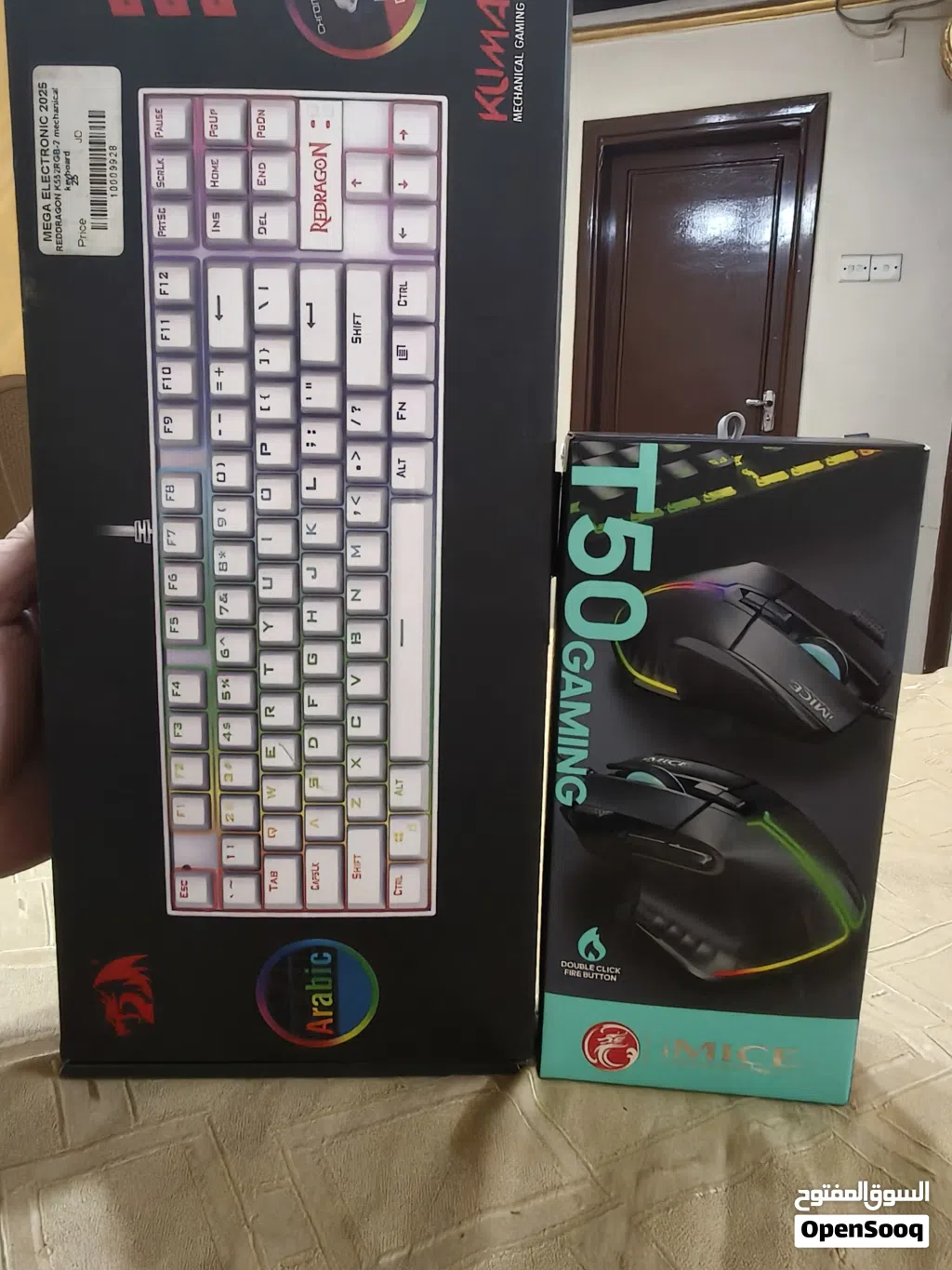 تجميعة قيمنق لقطة! كيبورد ريدراغون ميكانيكال أبيض + ماوس iMICE T50 (استعمال شهر بحالة الوكالة)