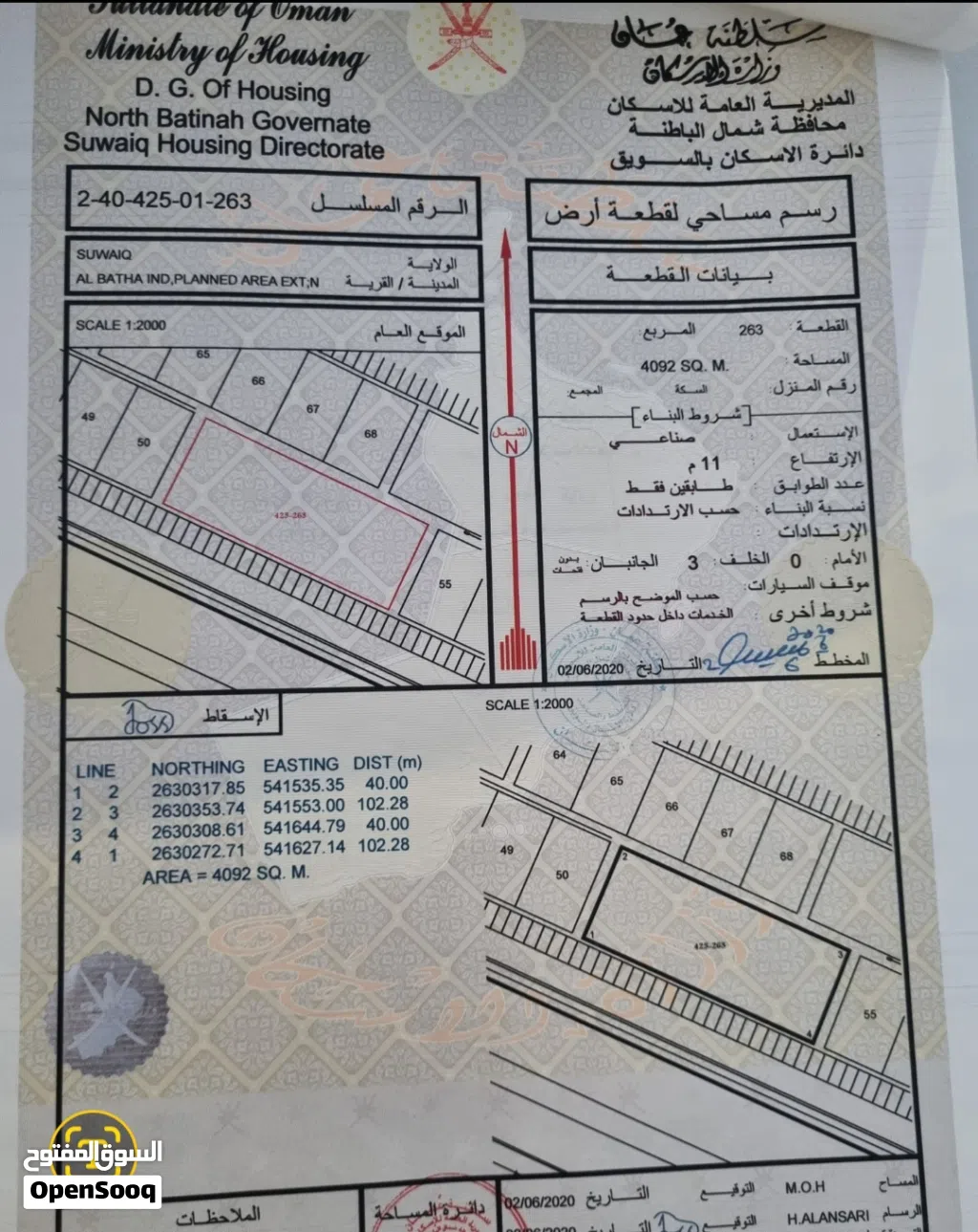 ارض صناعيه السويق م4000متر مسوره بالكامل مع صبيه ومكتب وسكن عمال وبها مظله ورفوف