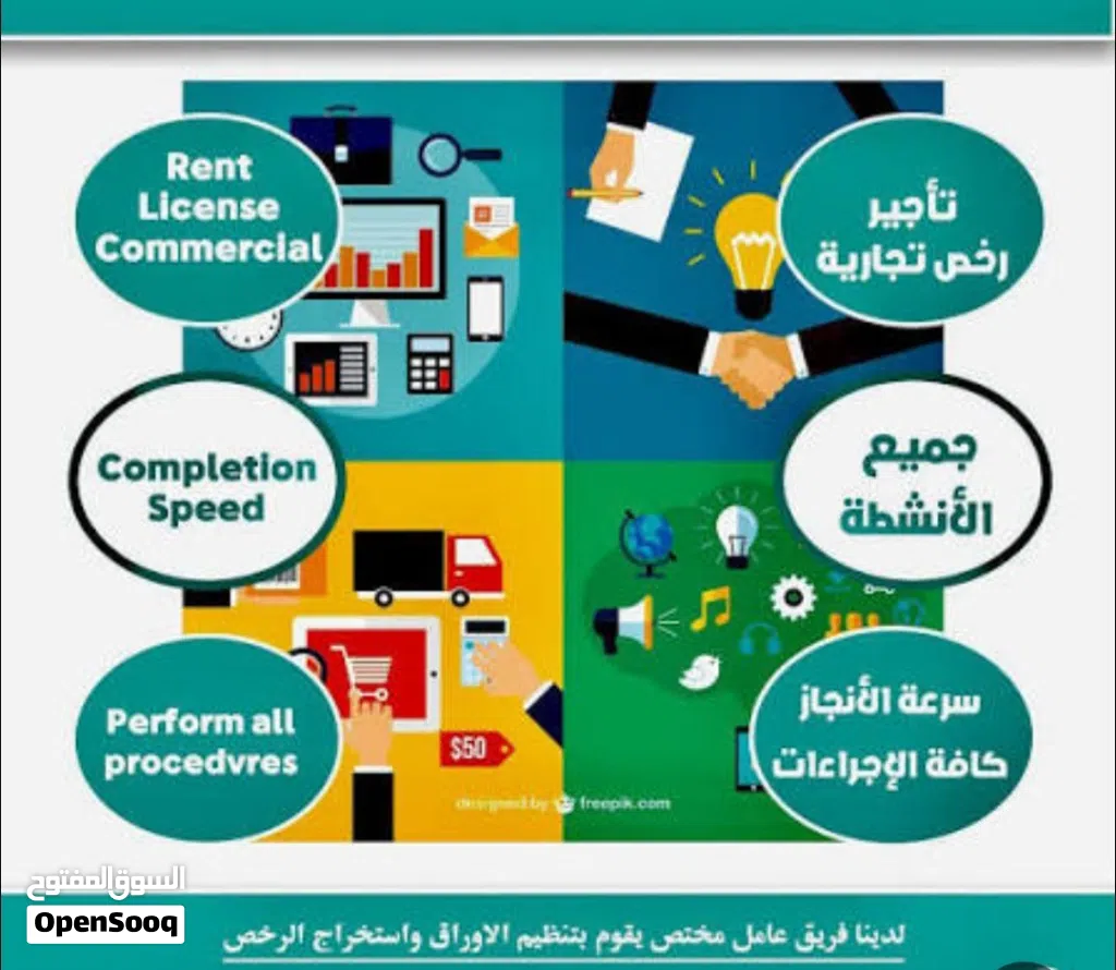 يوجد تراخيص جاهزه للايجار