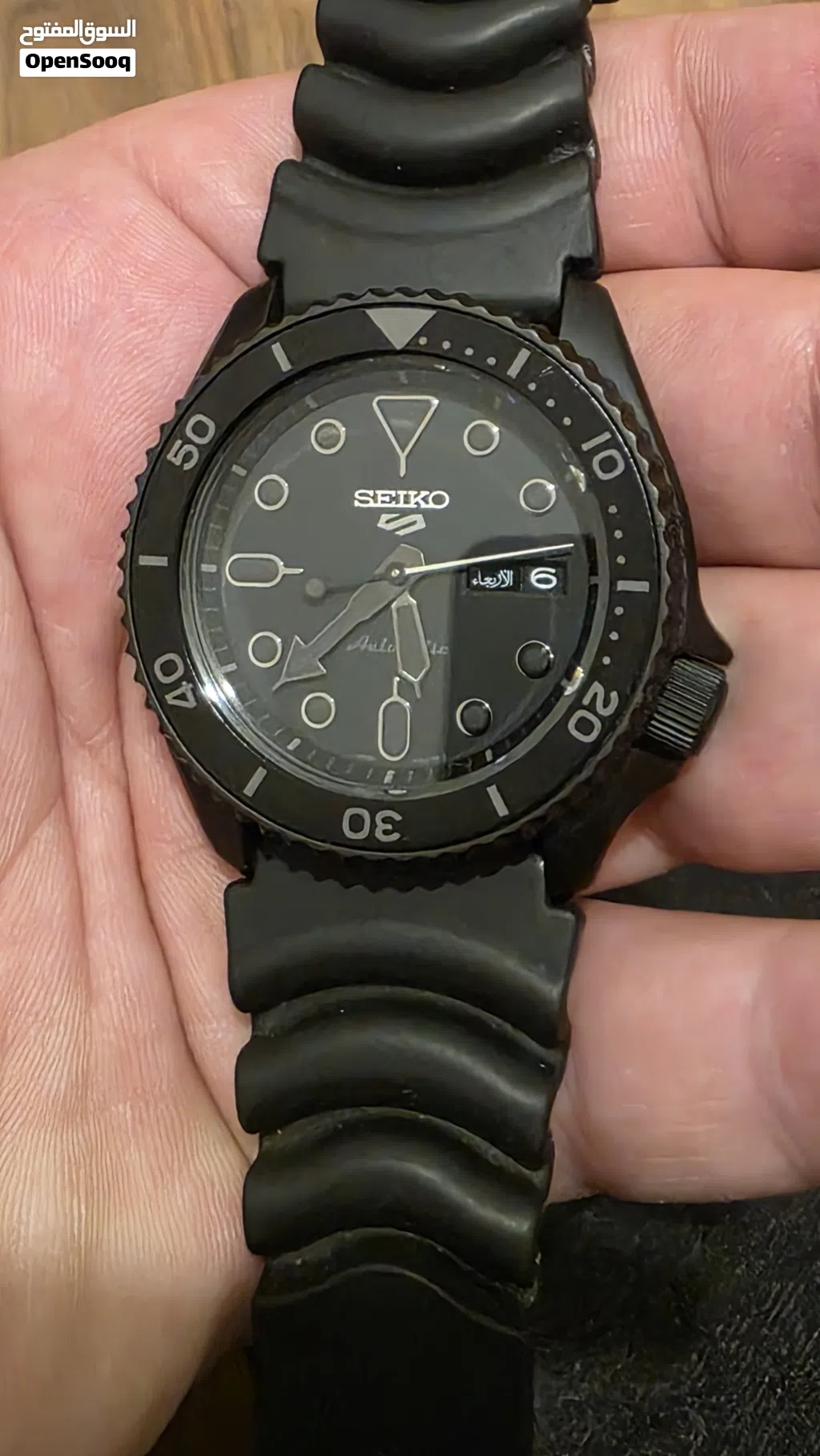 ساعة سيكو 5 سبورتس أوتوماتيك (Seiko 5 Sports SRPD79K1) بتصميم أسود
