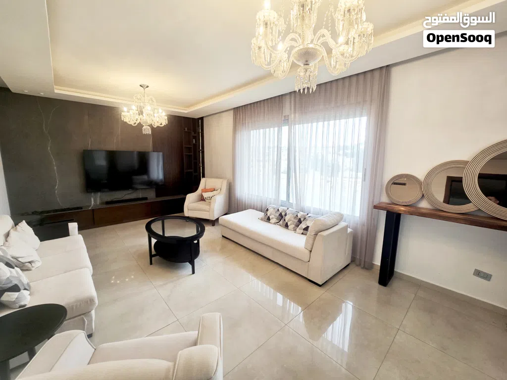 دير غبار شقة مفروشة للإيجار فرش فخم ( Modern ) مكونه من 3 نوم طابق ثاني