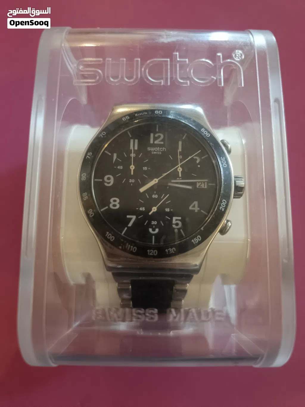 ساعة سواتش أصلية Swatch Irony Chrono YVS444G فل باكج كرتونة وضمان