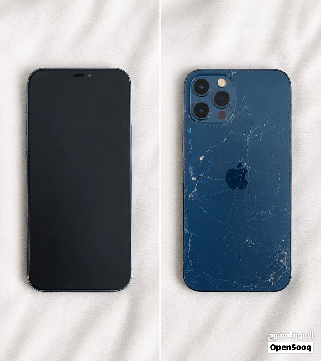 iPhone12pro,pacific blue,perfect condition.fully functional.back is cracked but it works perfectly.