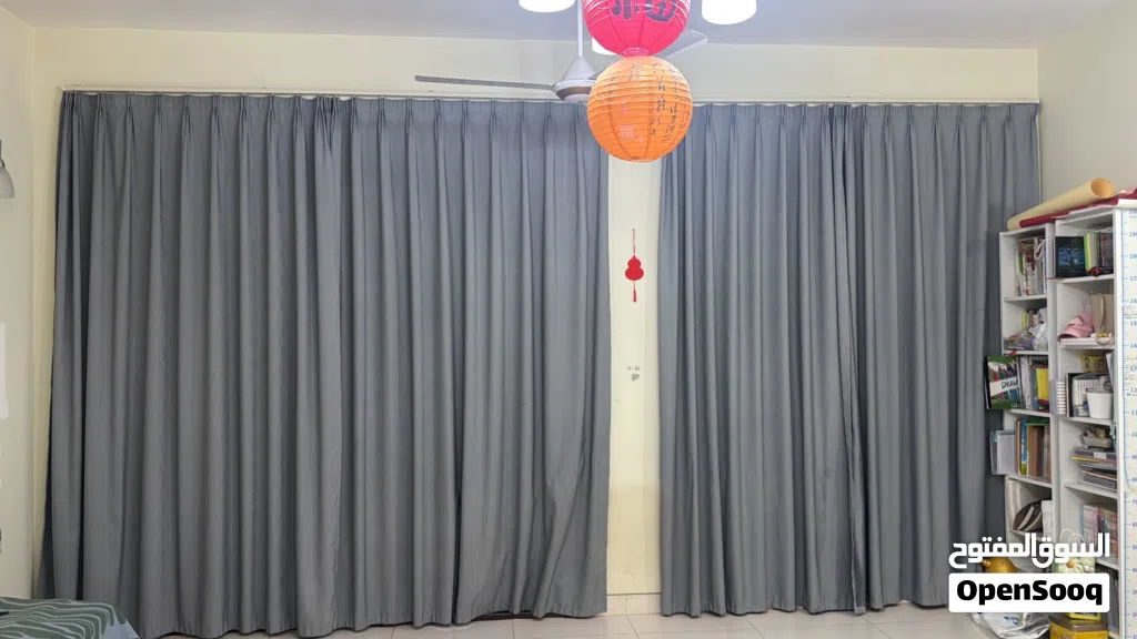 blue curtains