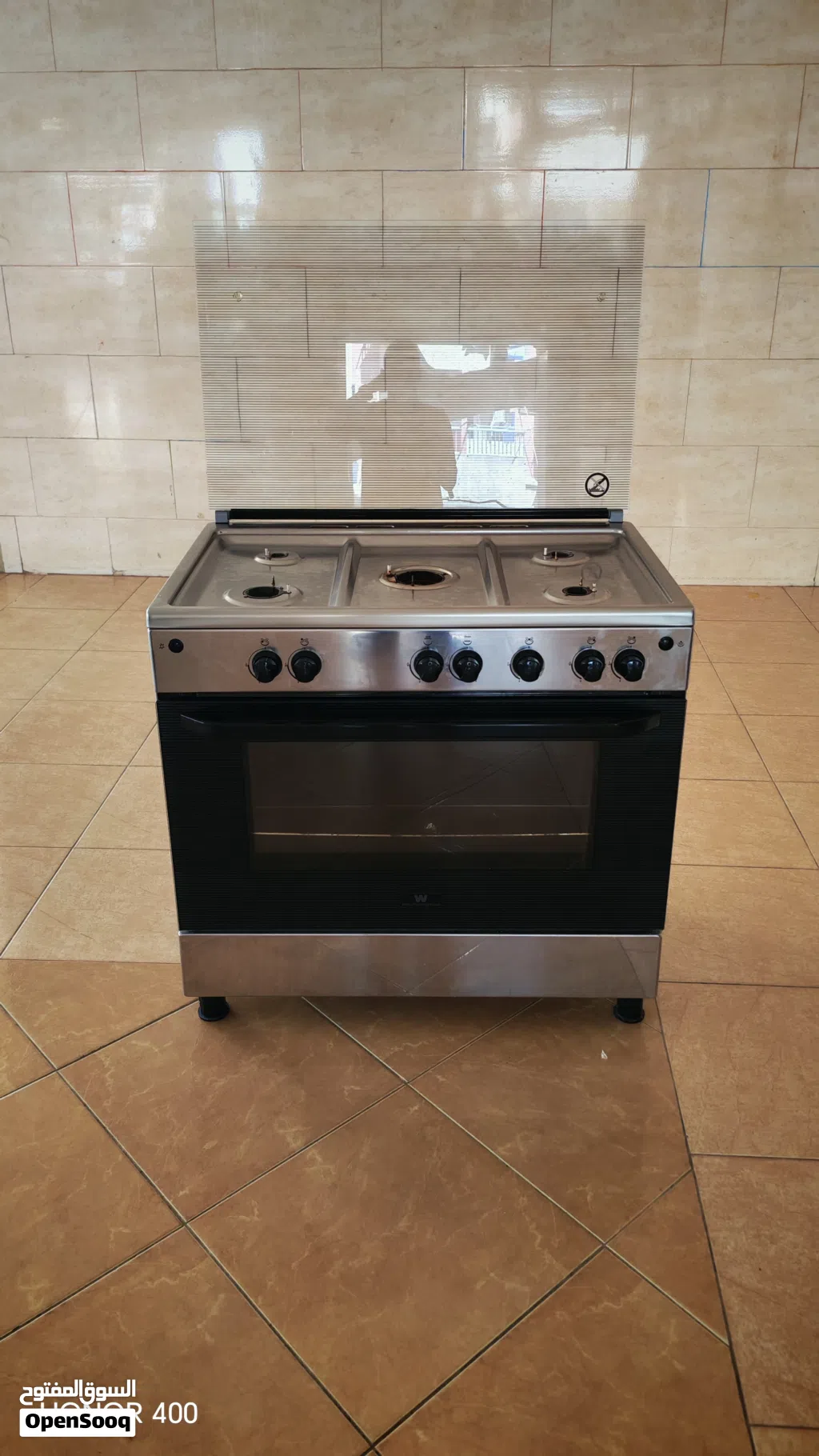 : طباخ وايت ويستنكهاوس حجم 90x60 اشعال ذاتي حماية كامل استعمل خفيف نظ
