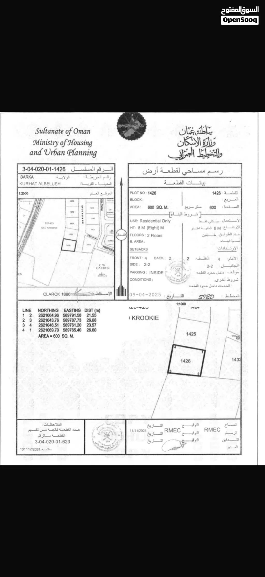 موقع الارض بين الجنينة و قرحة البلوش / قريبه ومن خلف مارك اند سيف ومحطة المهاء