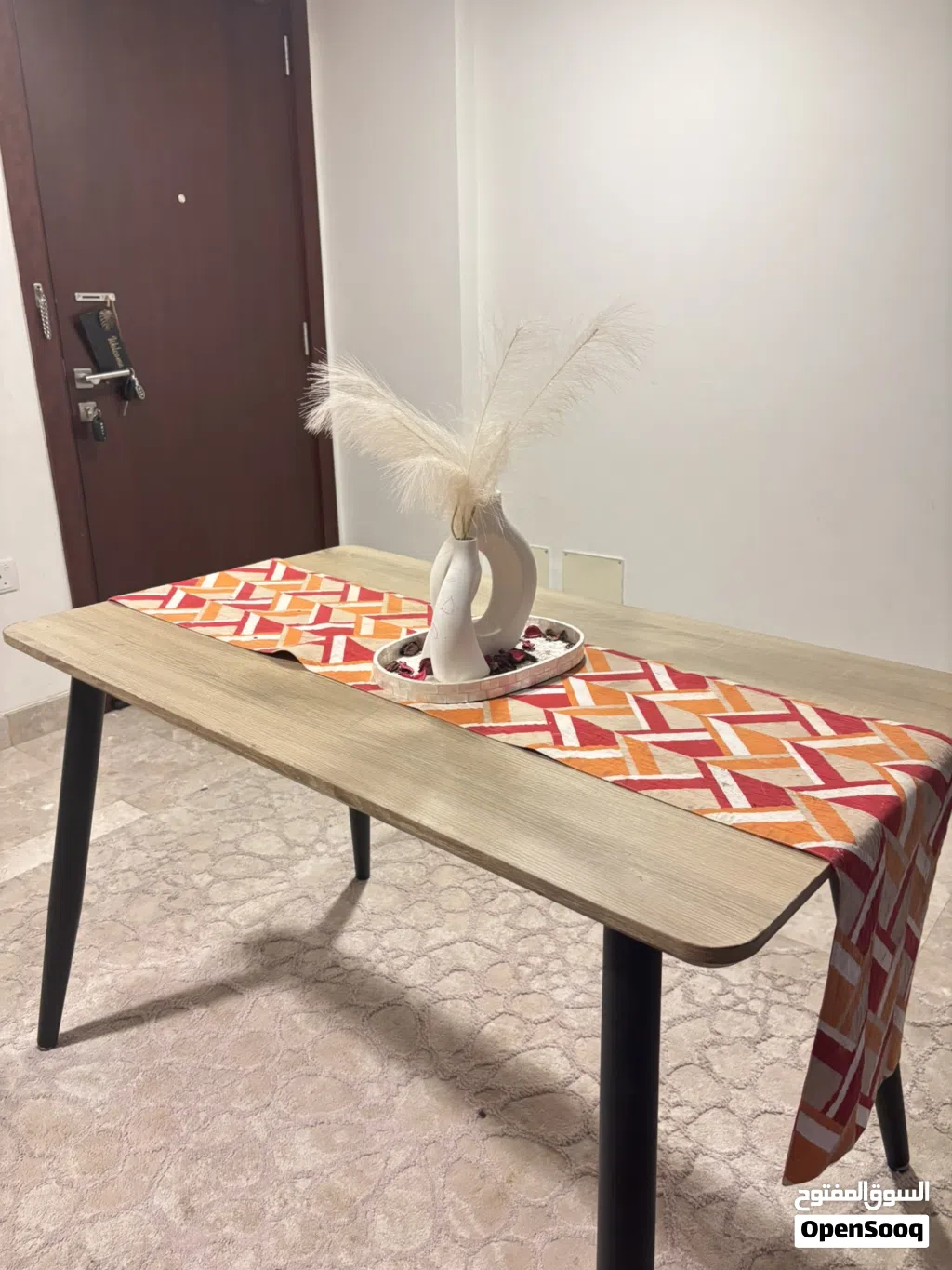 Table with center piece and carpet