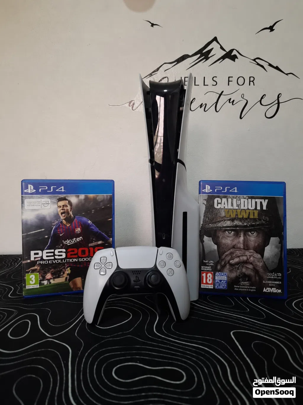 PS5 Slim Disc Edition + 2 Games (PES 2019 & Call of Duty WWII) – Excellent Condition
