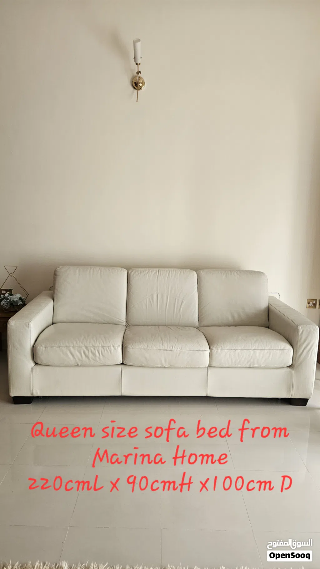Full Leather Sofa Bed from Marina Home