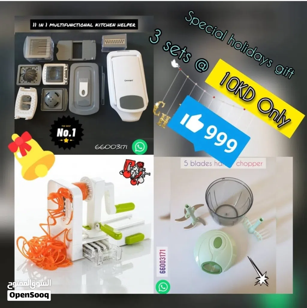 Multifunctional Kitchen Helper, Food Chopper & Spiralizer